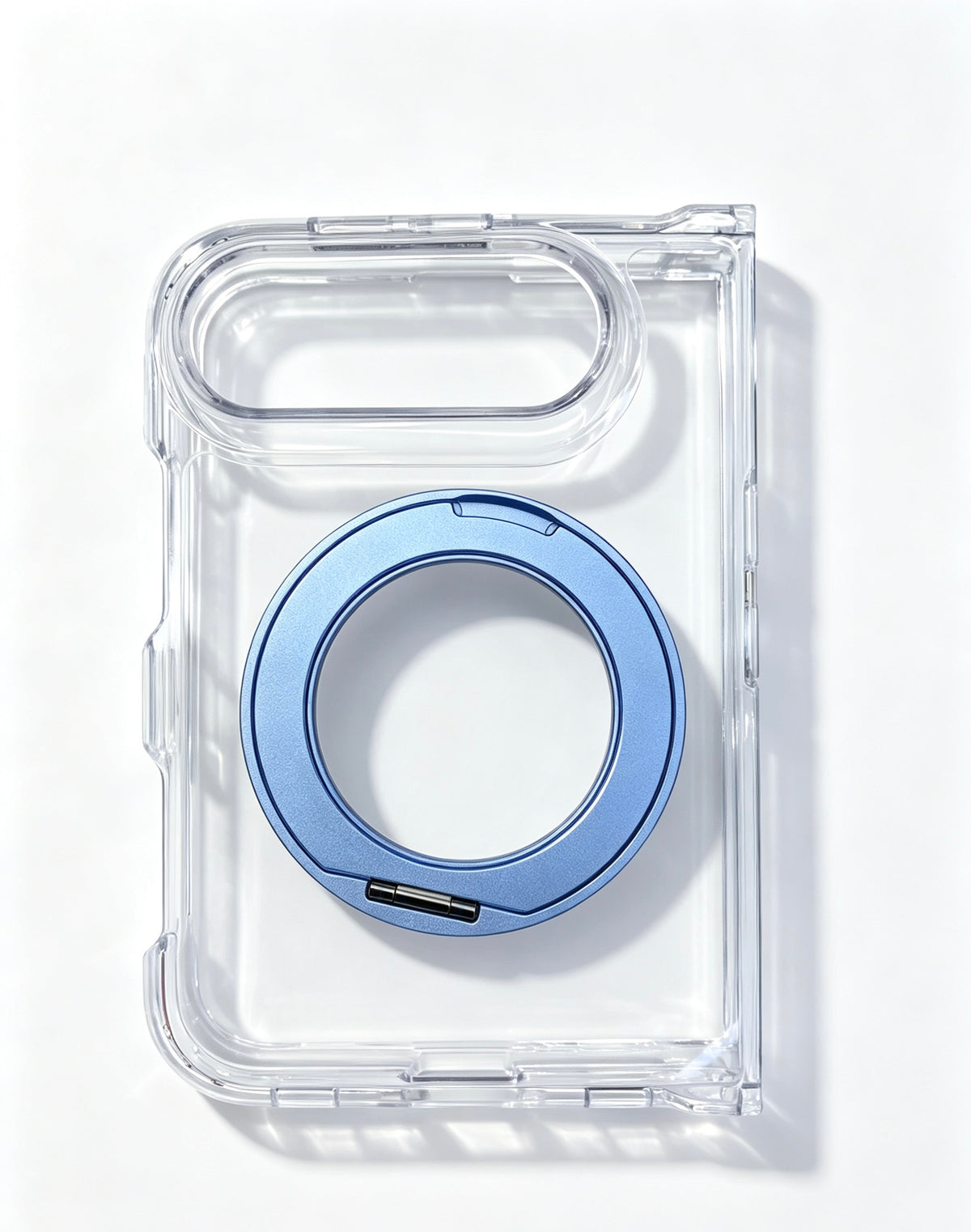 caseease clear rotating ring stand iPhone Duo case - Light Blue, product photo