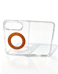 caseease clear rotating ring stand iPhone Duo case - Orange, product photo