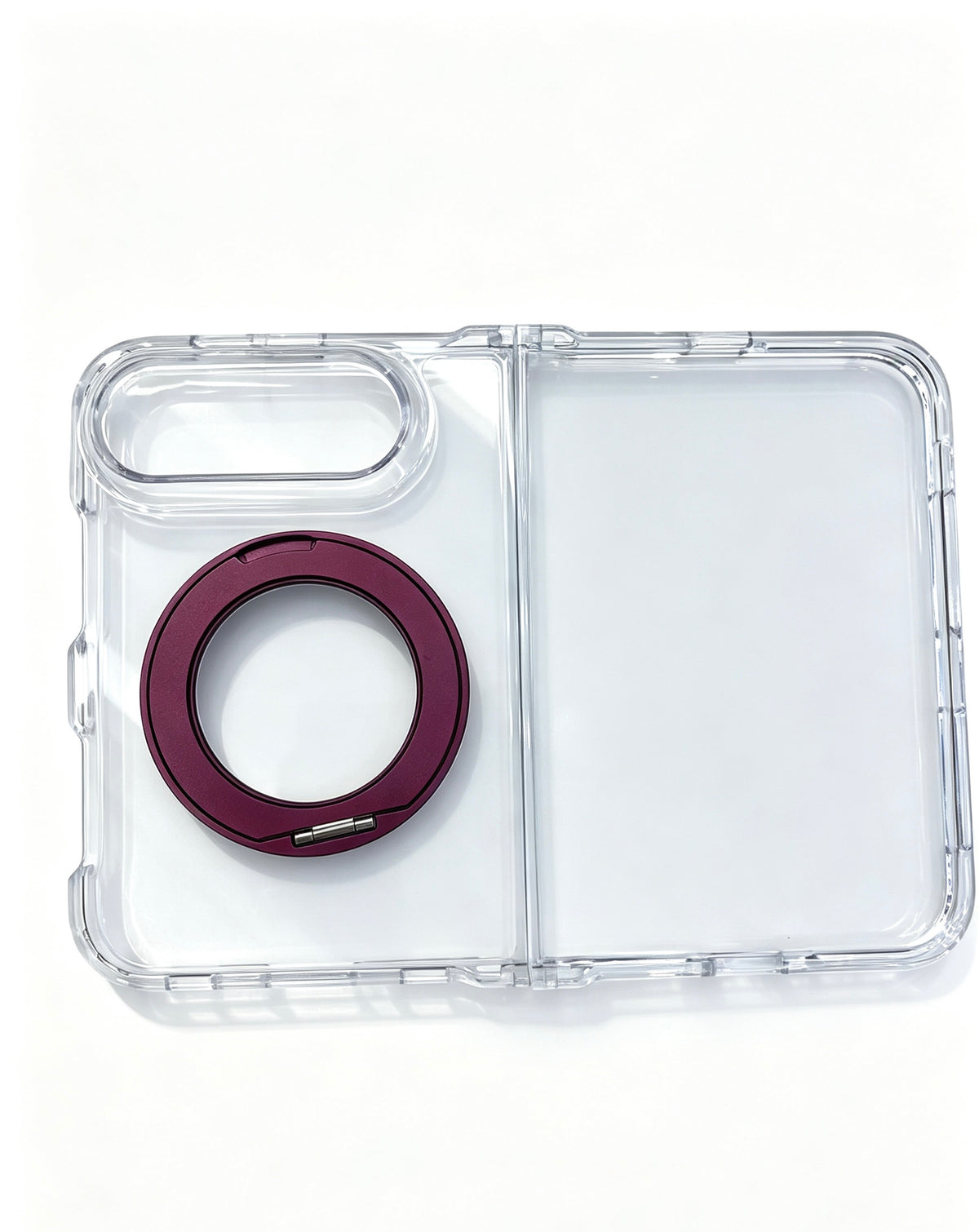 caseease clear rotating ring stand iPhone Duo case - Cherry Red, product photo