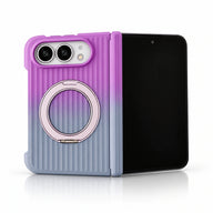 caseease ribbed two-tone ring stand iPhone Duo case - Purple Gray
