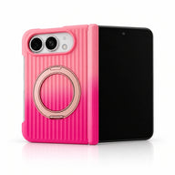 caseease ribbed two-tone ring stand iPhone Duo case - Pink Rose