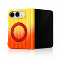caseease ribbed two-tone ring stand iPhone Duo case - Orange Yellow