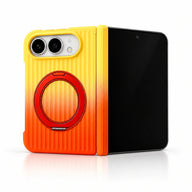 caseease ribbed two-tone ring stand iPhone Duo case - Orange Yellow