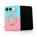 caseease ribbed two-tone ring stand iPhone Duo case - Pink Blue