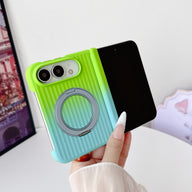 caseease ribbed two-tone ring stand iPhone Duo case - Green Blue, product photo