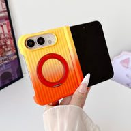 caseease ribbed two-tone ring stand iPhone Duo case - Orange Yellow, product photo