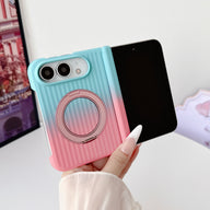 caseease ribbed two-tone ring stand iPhone Duo case - Pink Blue, product photo