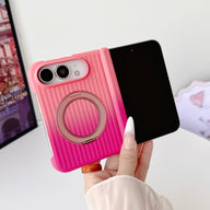 caseease ribbed two-tone ring stand iPhone Duo case - Pink Rose, product photo