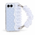 caseease lace polka dot iPhone Duo case - White + Chain