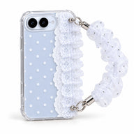 caseease lace polka dot iPhone Duo case - White + Chain
