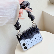 caseease lace polka dot iPhone Duo case - Black, product photo