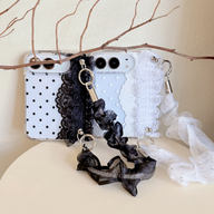 caseease lace polka dot iPhone Duo case, product photo
