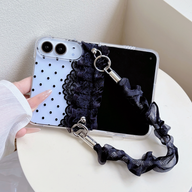 caseease lace polka dot iPhone Duo case, product photo