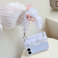 caseease lace polka dot iPhone Duo case - White, product photo