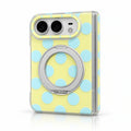 caseease polka dot ring stand iPhone Duo case - Yellow - Blue Dots