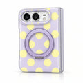 caseease polka dot ring stand iPhone Duo case - Purple - Yellow Dots