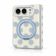 caseease polka dot ring stand iPhone Duo case - White - Blue Dots