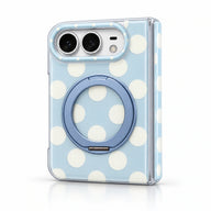 caseease polka dot ring stand iPhone Duo case - Blue - White Dots