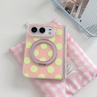 caseease polka dot ring stand iPhone Duo case - Yellow Dots, product photo