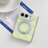 caseease polka dot ring stand iPhone Duo case - Yellow, product photo