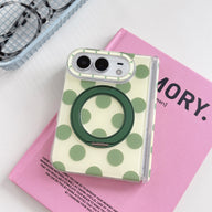 caseease polka dot ring stand iPhone Duo case - Green Dots, product photo