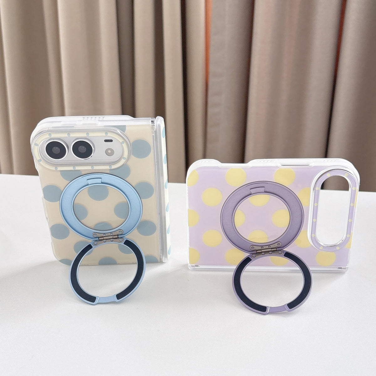caseease polka dot ring stand iPhone Duo case, product photo