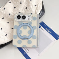 caseease polka dot ring stand iPhone Duo case - White, product photo