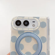 caseease polka dot ring stand iPhone Duo case, product photo
