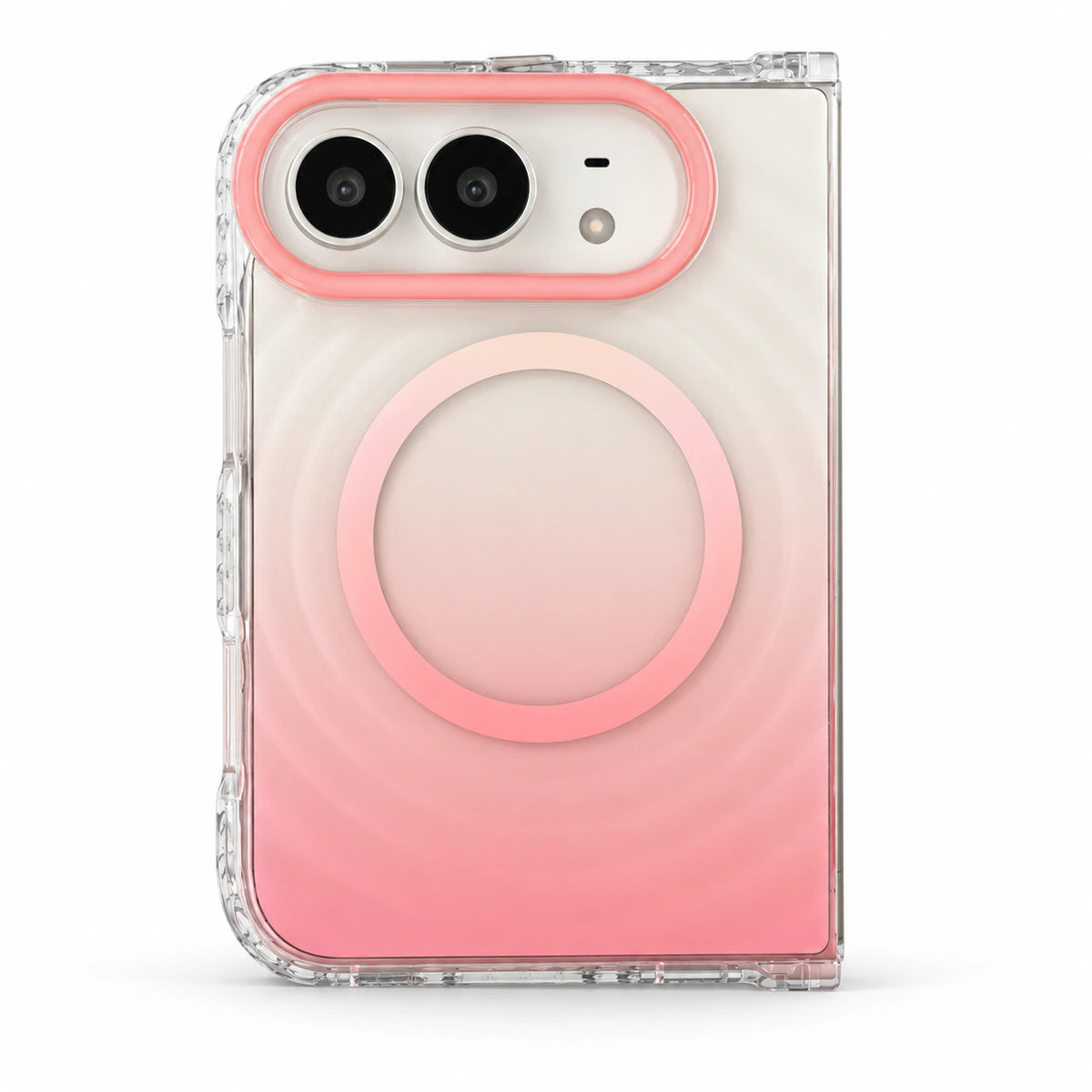 caseease pastel ripple gradient iPhone Duo case - White Pink