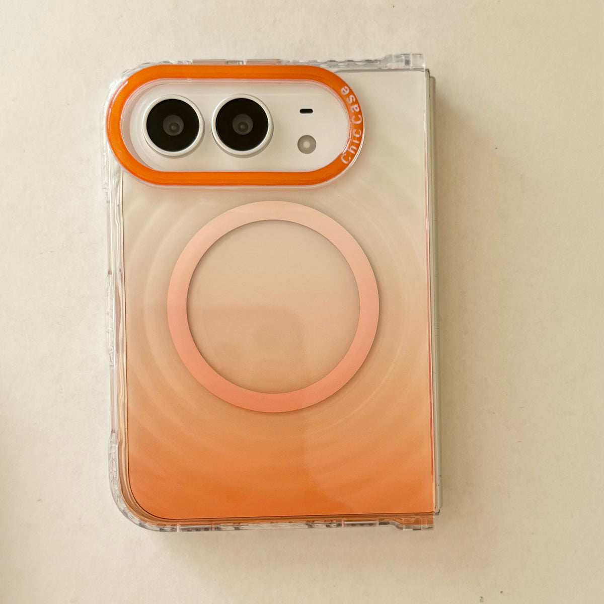 caseease pastel ripple gradient iPhone Duo case - White Orange, product photo