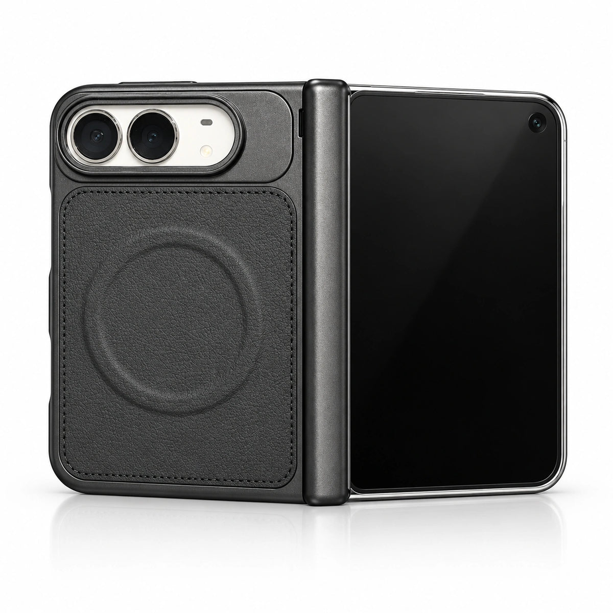 caseease leather-texture iPhone Duo case - Black