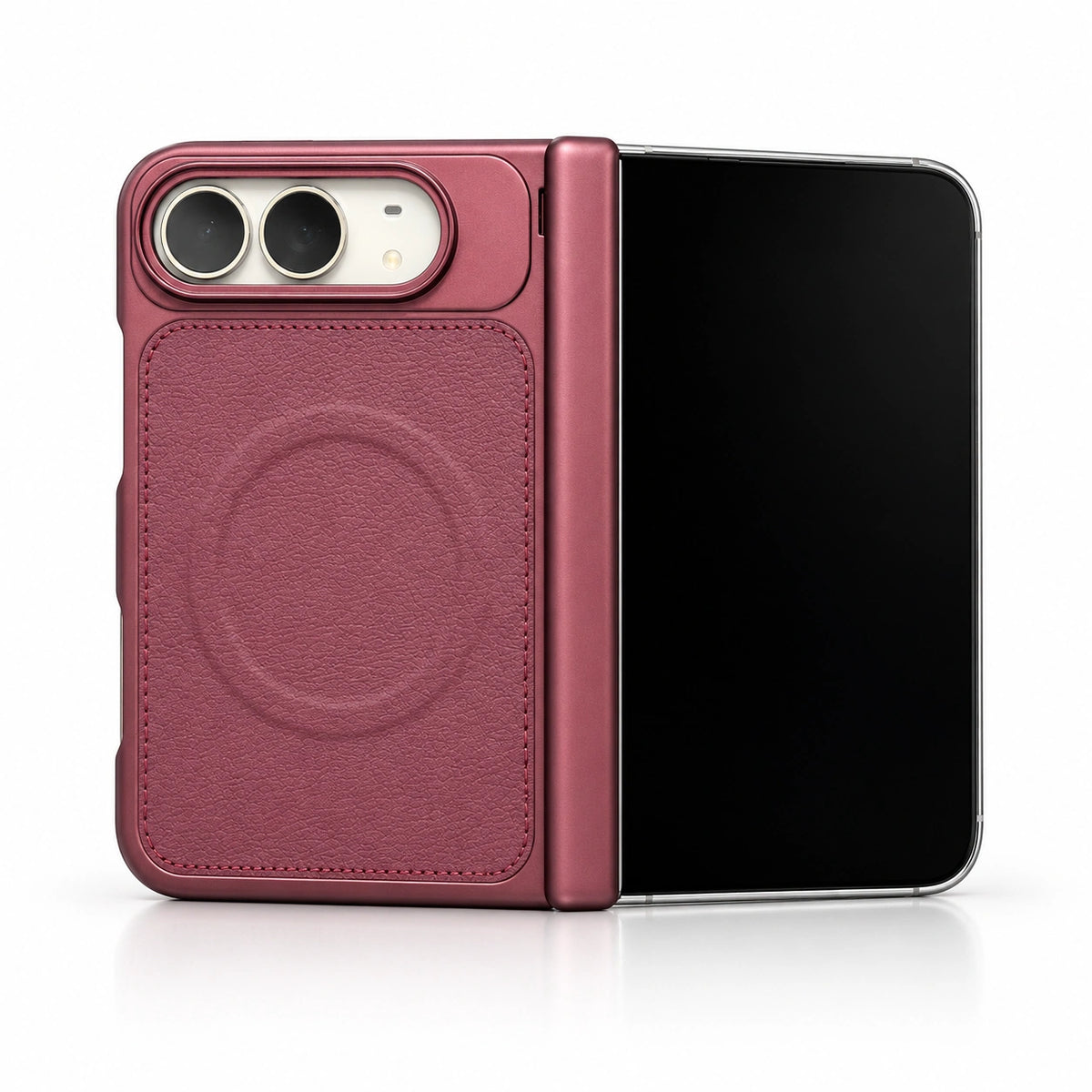 caseease leather-texture iPhone Duo case - Burgundy