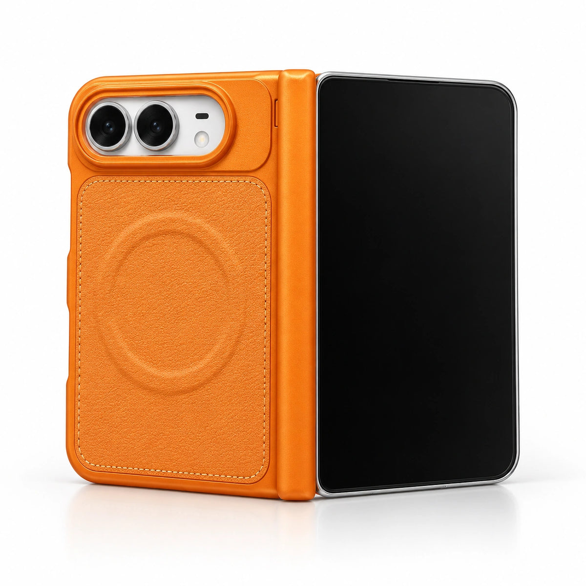 caseease leather-texture iPhone Duo case - Orange