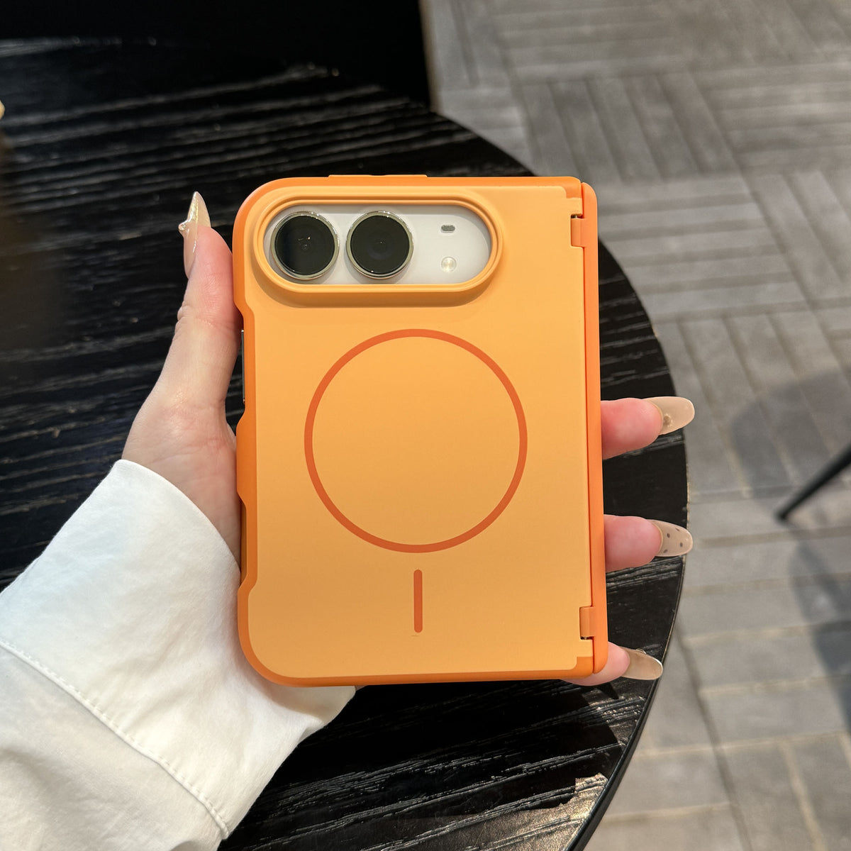 caseease Color Shield contrast-frame iPhone Duo case - Orange, product photo