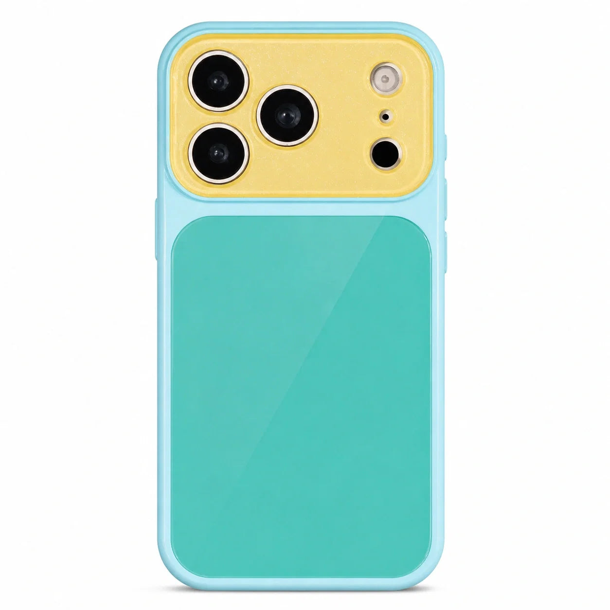 Dopamine Color Block iPhone Case - Yellow Teal white background variant image