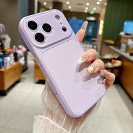 Lavender faux leather color block iPhone case lifestyle photo