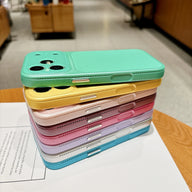Faux leather color block iPhone case side protection detail