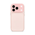 Blush Pink faux leather color block iPhone case white background