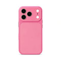 Hot Pink faux leather color block iPhone case white background