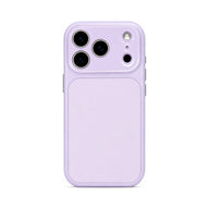 Lavender faux leather color block iPhone case white background