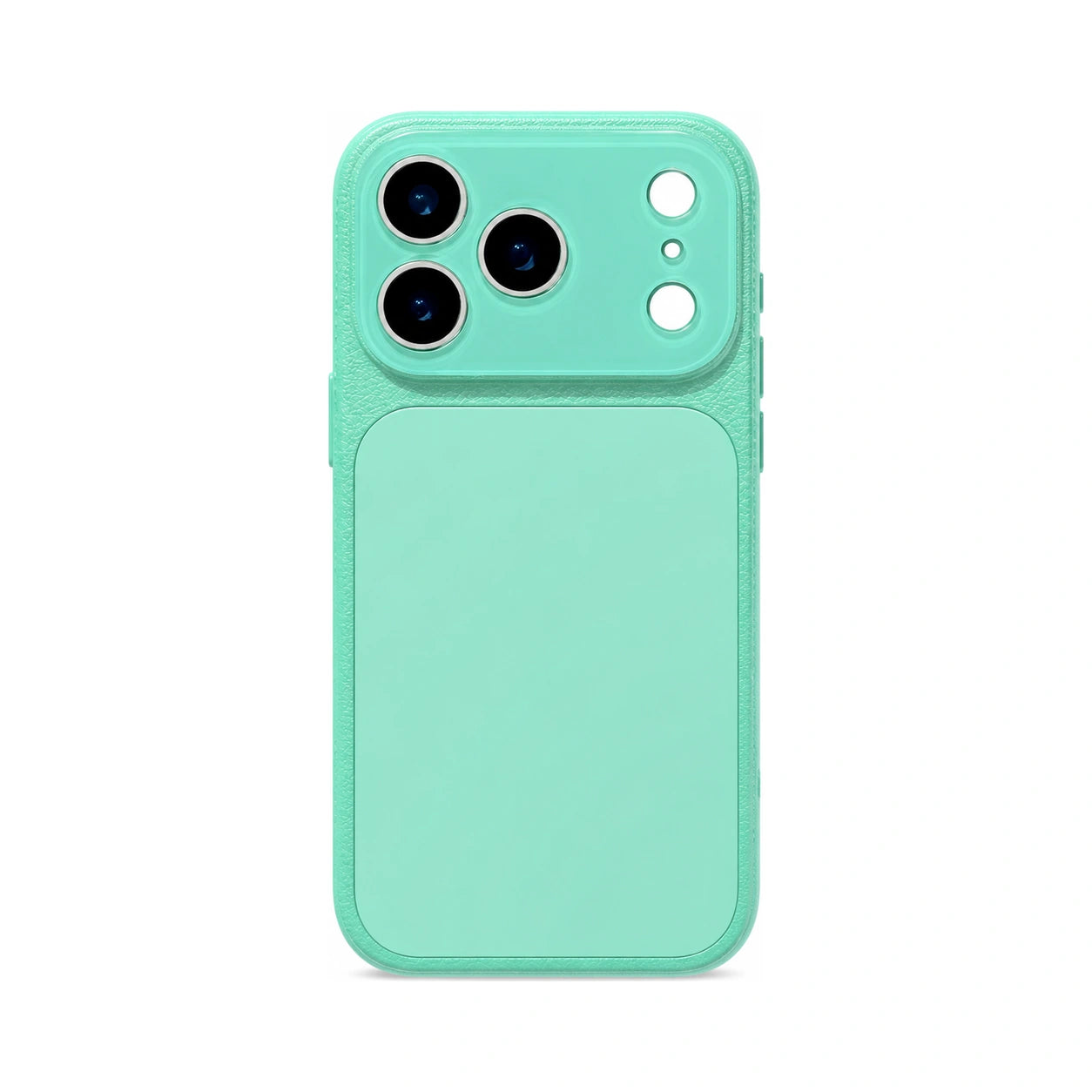 Mint Green faux leather color block iPhone case white background