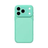 Mint Green faux leather color block iPhone case white background