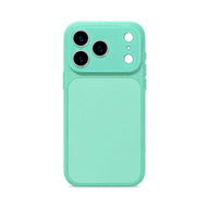 Mint Green faux leather color block iPhone case white background