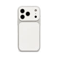 Pearl White faux leather color block iPhone case white background
