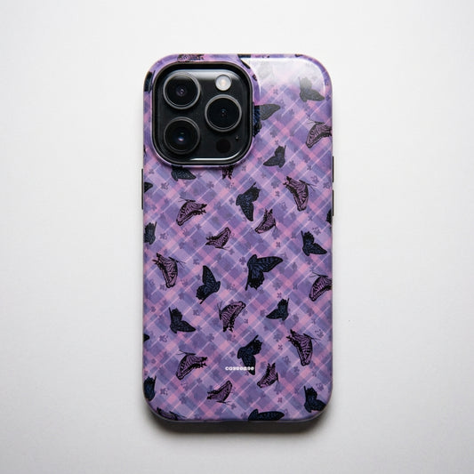 Butterfly Pattern Phone Case - Purple Aesthetic