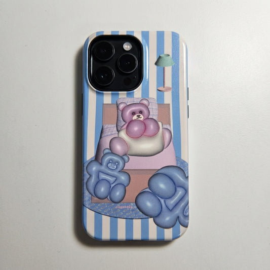 Cute Cartoon Bear Phone Case with Balloon Design