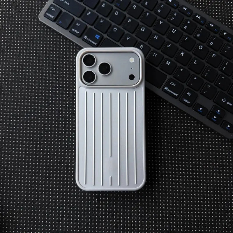 CaseEase Metal-Look Ribbed Shockproof iPhone Case - product photo 1