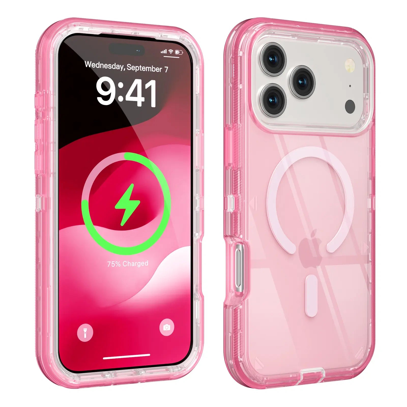 3-in-1 Transparent Phone case for iPhone 17 Pro Max 17 Air 16 15 14 13 Pro Max,Compatible with MagSafe, Durable Dual Layer Transparent Magnetic Phone Cases, Heavy Duty Shockproof and Anti-Drop Protective Cover (main image)