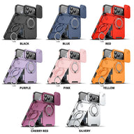 Heavy-duty iPhone case with sliding camera cover and ring stand — view 2