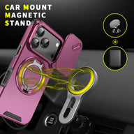 Heavy-duty iPhone case with sliding camera cover and ring stand — view 4